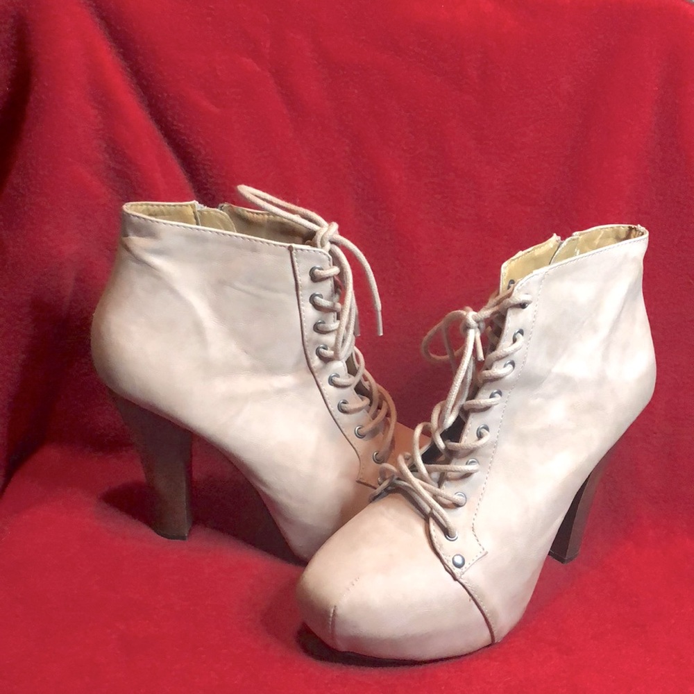 Tan high heel Booties